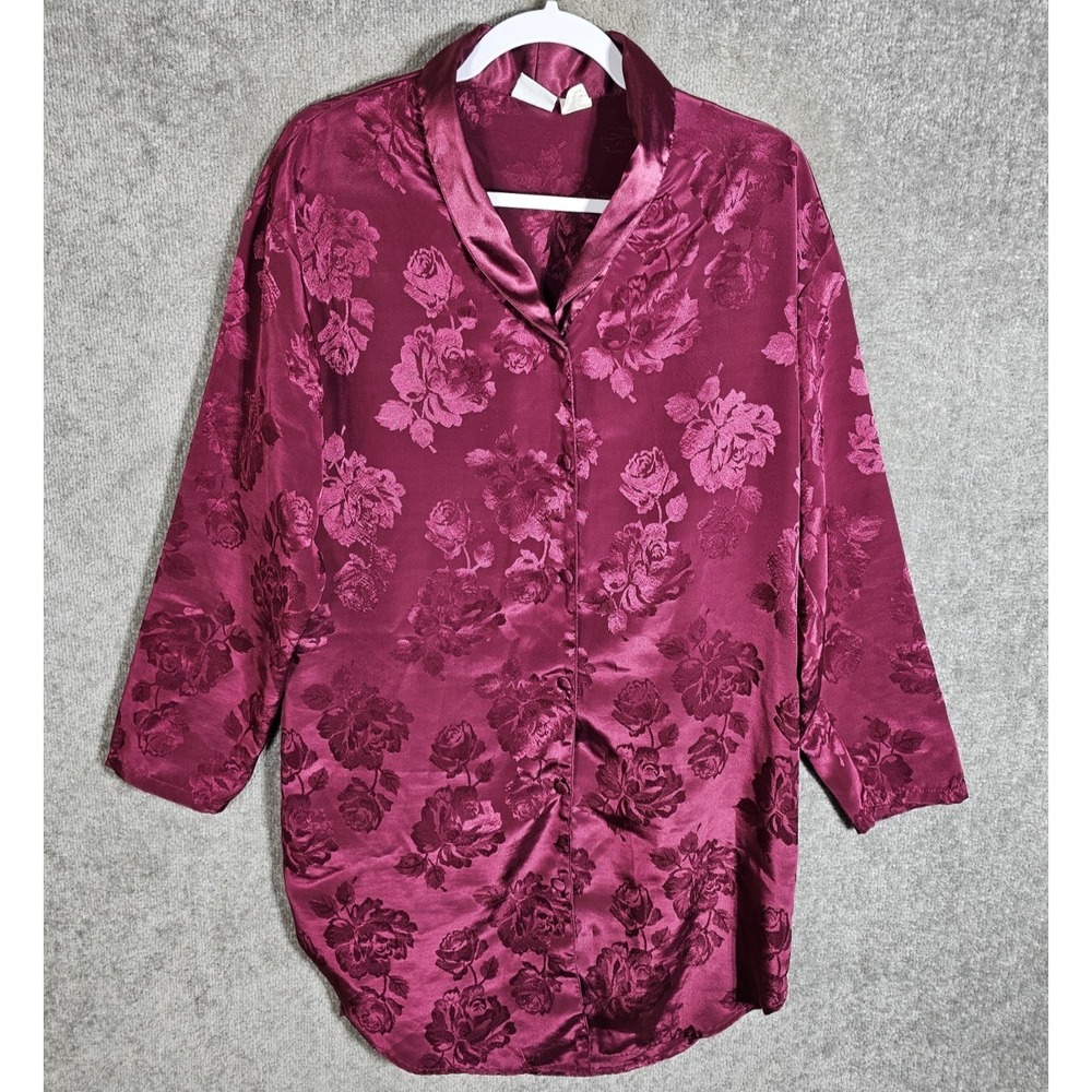 Honors Intimates Damask Floral Nightgown Night Shirt Women Size Small Vintage
